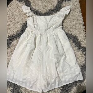 American Eagle White Ruffled Romper size XS